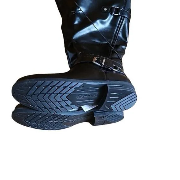 Baretraps Women's Carmella Riding Buckle Zip-Up Boots - Size 6