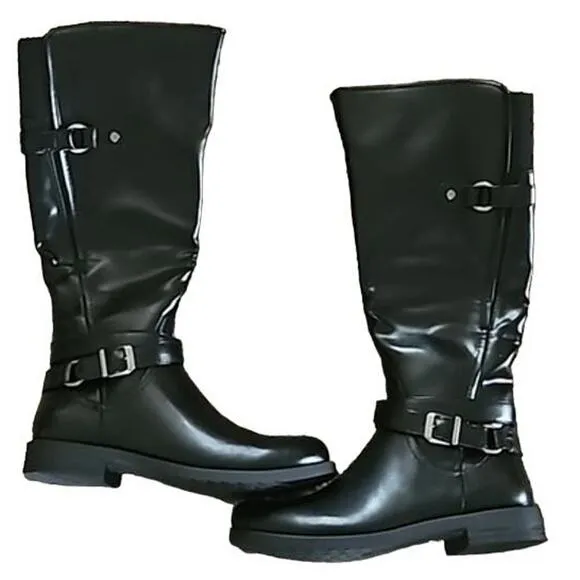 Baretraps Women's Carmella Riding Buckle Zip-Up Boots - Size 6