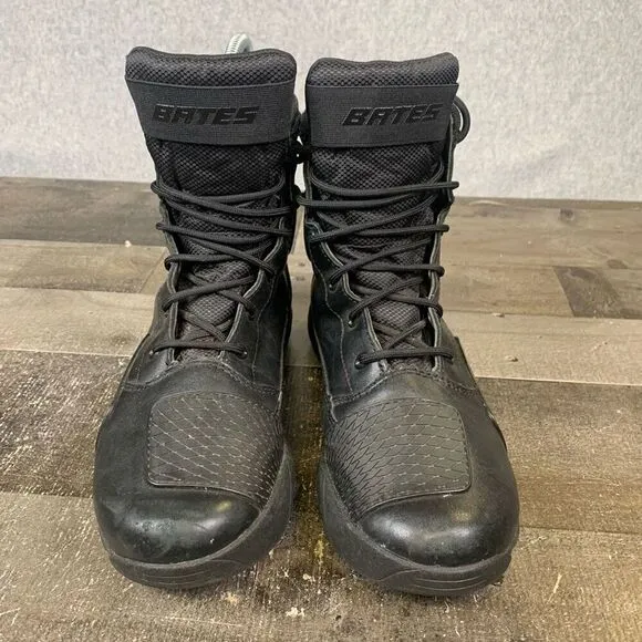 Bates Men’s Size 8.5 Adrenaline Performance Motorcycle Boots Black Lace Up
