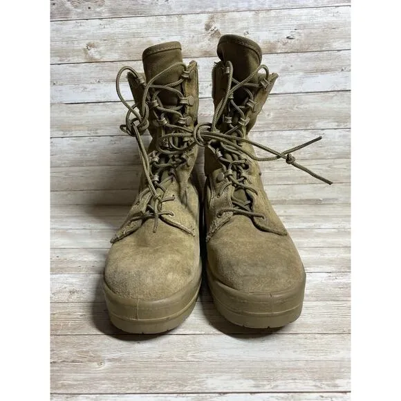Bates Tactical Combat Boots Mens 6.5 R Tan Hot Weather USMC Logo 08-D1099
