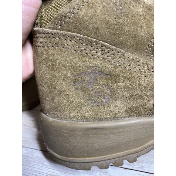 Bates Tactical Combat Boots Mens 6.5 R Tan Hot Weather USMC Logo 08-D1099