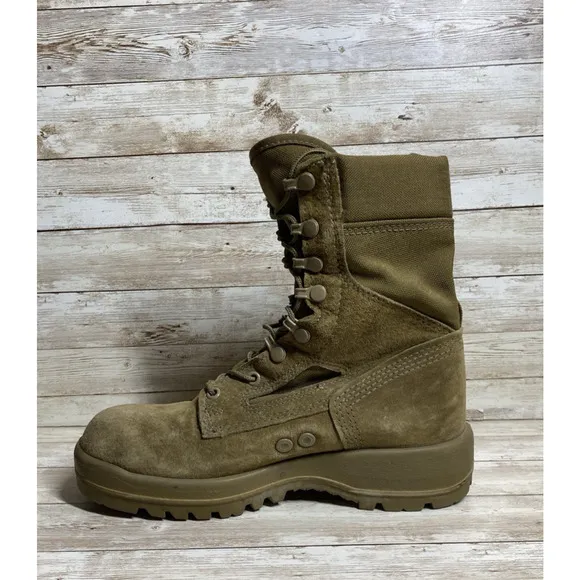 Bates Tactical Combat Boots Mens 6.5 R Tan Hot Weather USMC Logo 08-D1099