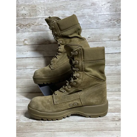 Bates Tactical Combat Boots Mens 6.5 R Tan Hot Weather USMC Logo 08-D1099
