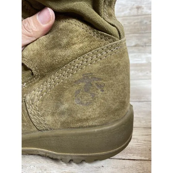 Bates Tactical Combat Boots Mens 6.5 R Tan Hot Weather USMC Logo 08-D1099