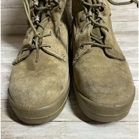 Bates Tactical Combat Boots Mens 6.5 R Tan Hot Weather USMC Logo 08-D1099