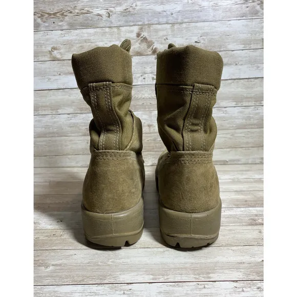 Bates Tactical Combat Boots Mens 6.5 R Tan Hot Weather USMC Logo 08-D1099