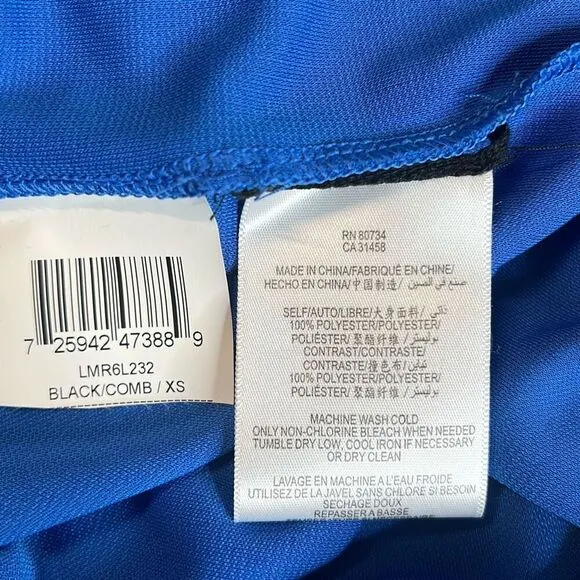 BCBG Max Azria Asymmetrical Drape Black Blue Dress (022)