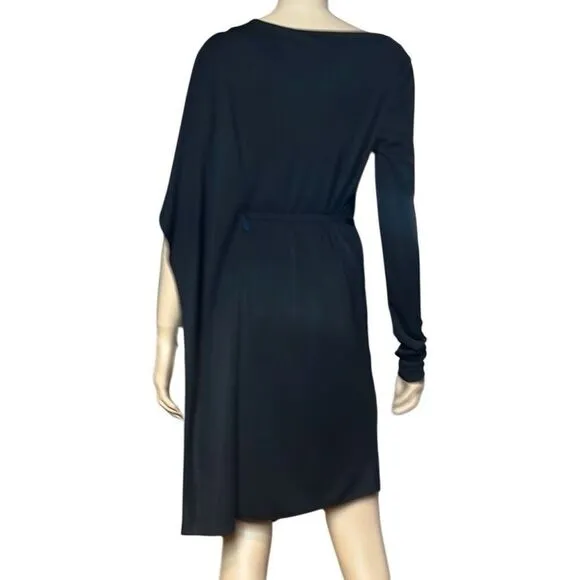 BCBG Max Azria Asymmetrical Drape Black Blue Dress (022)
