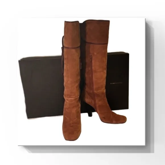 BCBGMaxAzria Suede Boots with Leather &amp; Tassle Detail