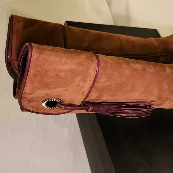 BCBGMaxAzria Suede Boots with Leather &amp; Tassle Detail