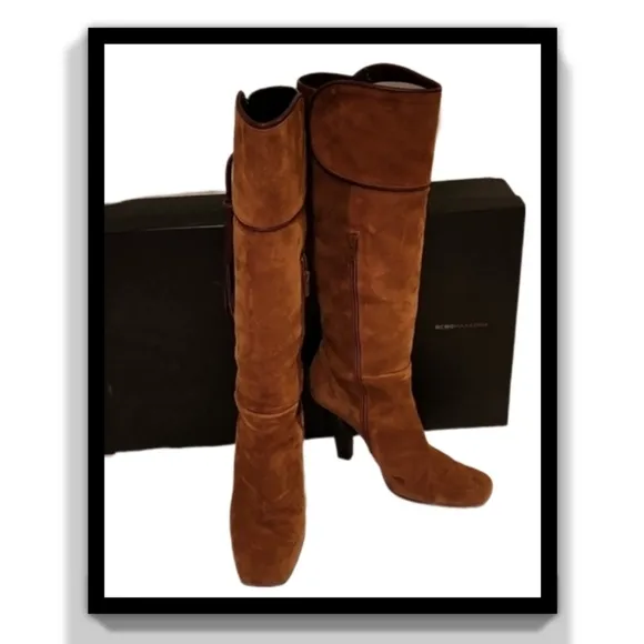 BCBGMaxAzria Suede Boots with Leather &amp; Tassle Detail