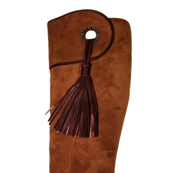 BCBGMaxAzria Suede Boots with Leather &amp; Tassle Detail