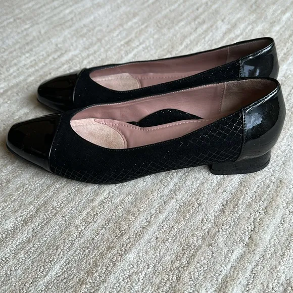 BeautiFeel Karen Houndstooth Pattern Cap Toe Patent Dress Shoes Size 8.5 | EU 39