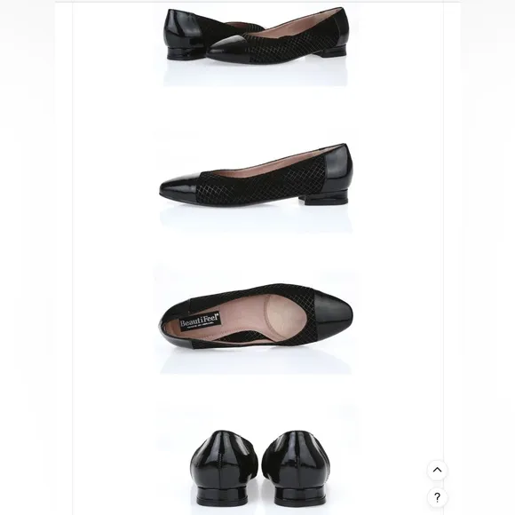 BeautiFeel Karen Houndstooth Pattern Cap Toe Patent Dress Shoes Size 8.5 | EU 39