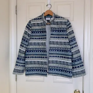 Beautiful Stylish Blue &amp; Green Blazer Size 14