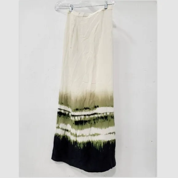 Bec   Bridge Riptide Maxi Skirt 100% Silk Tie Dye High-Waisted Boho Women US 4