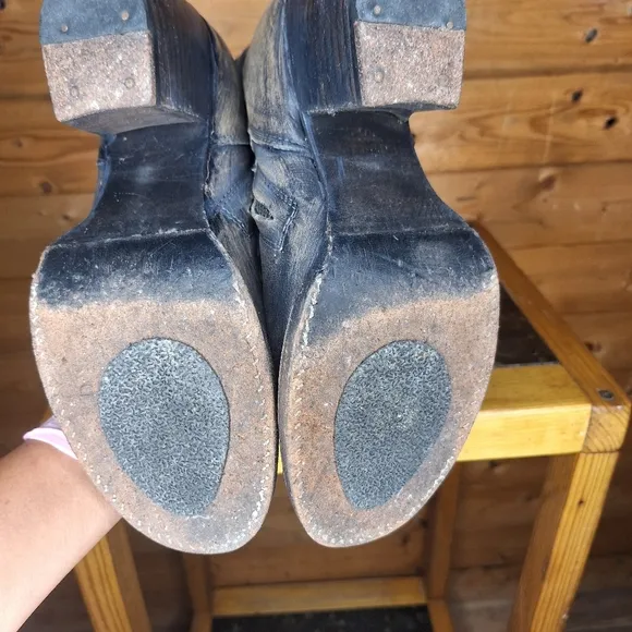 ❤️Bed Stu cobbler series  buckle booties gray leather distressed w/Zippe…