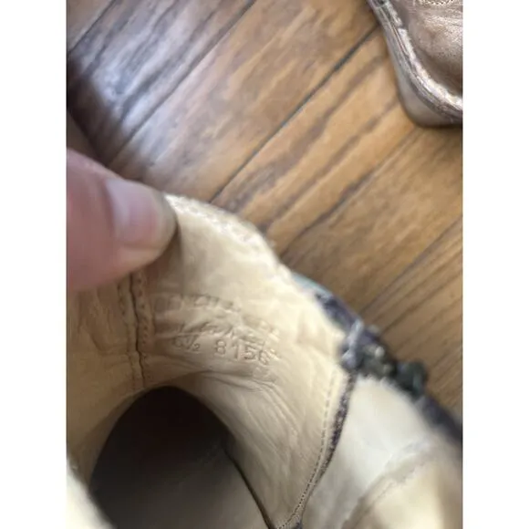 Bed Stu Countess Ankle Boots Wedges Leather Tan Distressed Size 6.5 Bootie