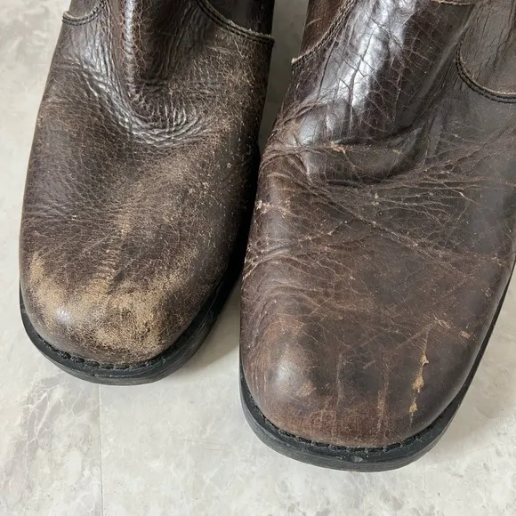Bed Stu Harness Chelsea Boots 9.5 Brown Leather Grunge Distressed Fairbanks Moto