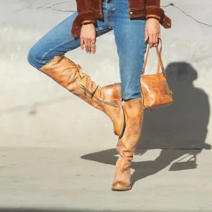 Bed Stu Size 10 Women’s Cobbler Series Heeled Tall Boots Rustic Tan Manchester