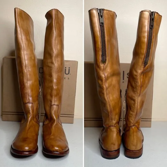 BED STU Tess Distressed Leather Boots Size 8.5