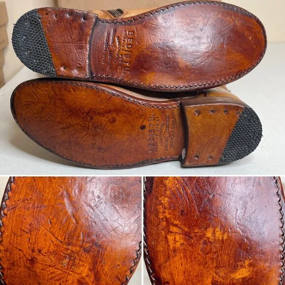 BED STU Tess Distressed Leather Boots Size 8.5