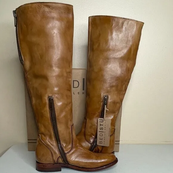 BED STU Tess Distressed Leather Boots Size 8.5