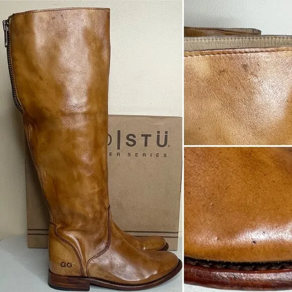 BED STU Tess Distressed Leather Boots Size 8.5