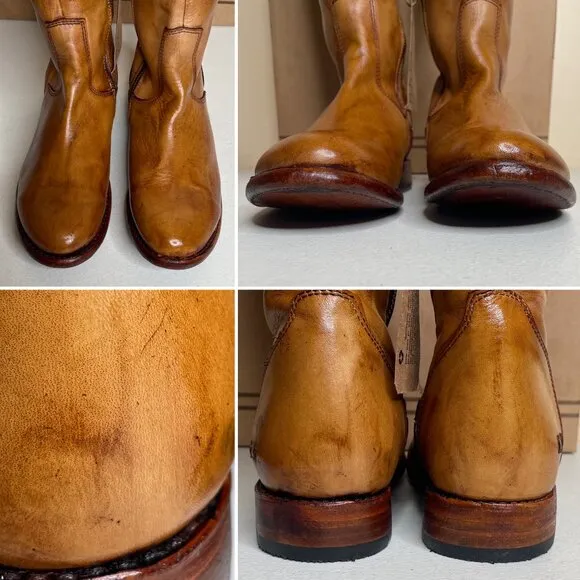 BED STU Tess Distressed Leather Boots Size 8.5