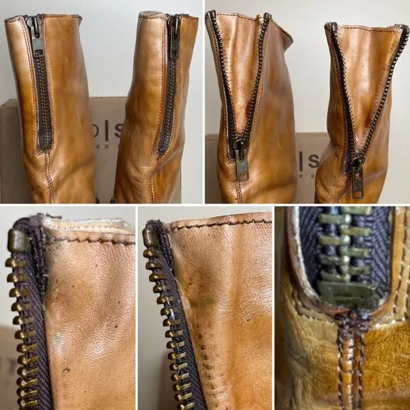 BED STU Tess Distressed Leather Boots Size 8.5
