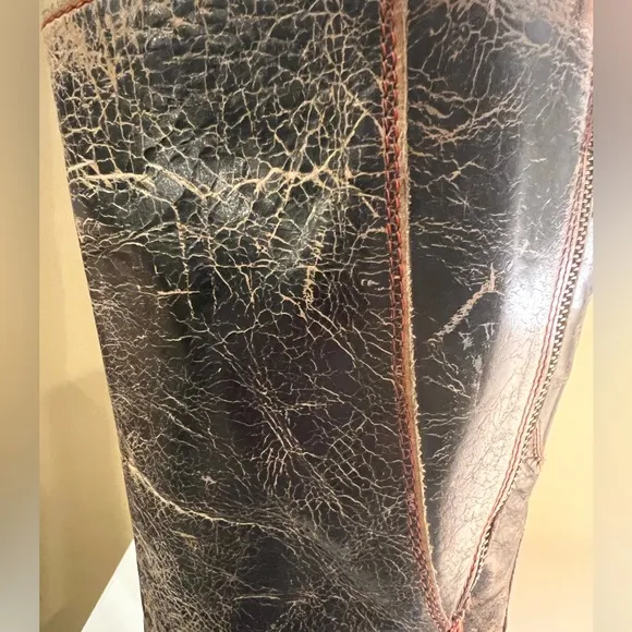 Bed Stu Womens Leather Boots Glaye Size 6 Black Lux Distressed Patina Equestrian