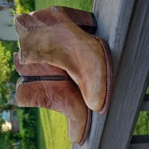Bed Stu Yell Tan Distressed Leather Ankle Boots Size 6