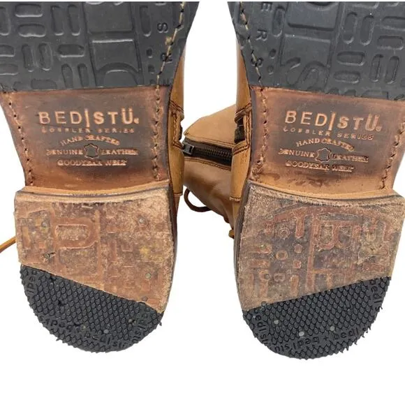 BedStu Cheshire Brown Leather Ankle Boots Cobbler Series Women’s Size 7