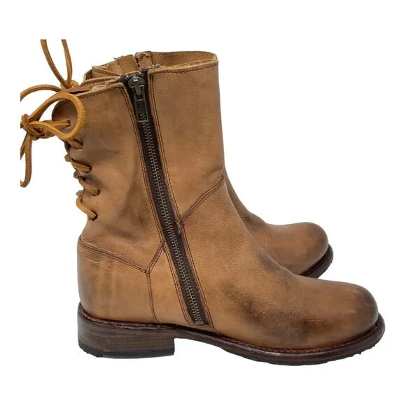 BedStu Cheshire Brown Leather Ankle Boots Cobbler Series Women’s Size 7