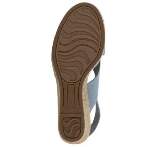 BELLA VITA Womens Blue Nadette Ii Round Toe Wedge Buckle Espadrille Shoes 6.5