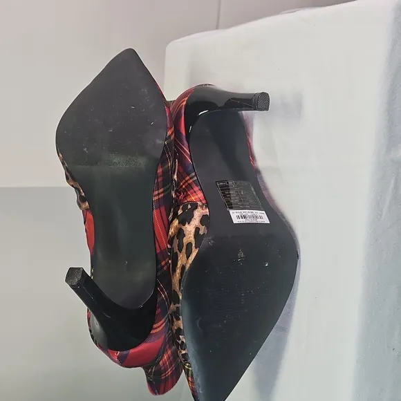 Betsey Johnson Plaid and Leopard Print Women's Ankle Boots