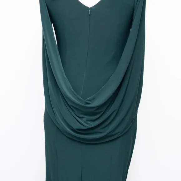 Betsy &amp; Adam | Drape-Back Gown in Forest Green 12
