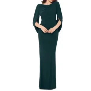 Betsy &amp; Adam | Drape-Back Gown in Forest Green 12