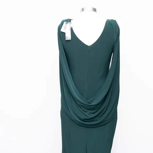 Betsy &amp; Adam | Drape-Back Gown in Forest Green 12