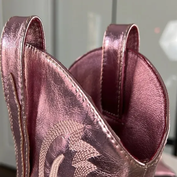 Billini Metallic Pink DANILO Vegan Leather Cowgirl Boots Size 9