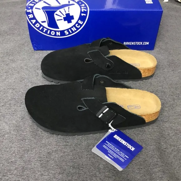 Birkenstock Boston Black Narrow Mules Comfortable Slip-On Clogs