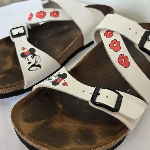 Birkenstock Disney Minnie White Red Shoes