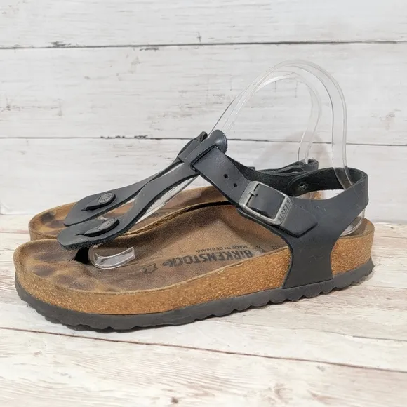 Birkenstock Kairo Shoes Leather Oiled Sandals Ankle Strap Black
