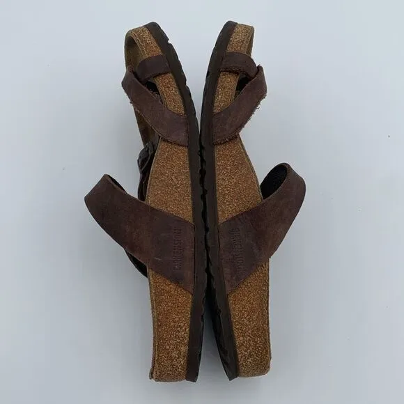 Birkenstock Mayari style brown leather shoes, women’s size 39