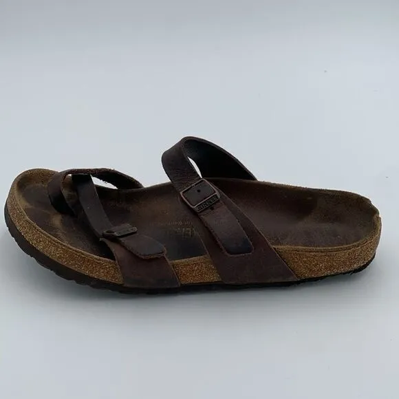 Birkenstock Mayari style brown leather shoes, women’s size 39