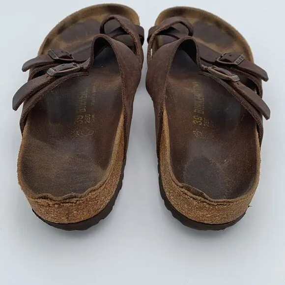 Birkenstock Mayari style brown leather shoes, women’s size 39