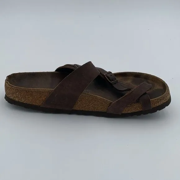 Birkenstock Mayari style brown leather shoes, women’s size 39