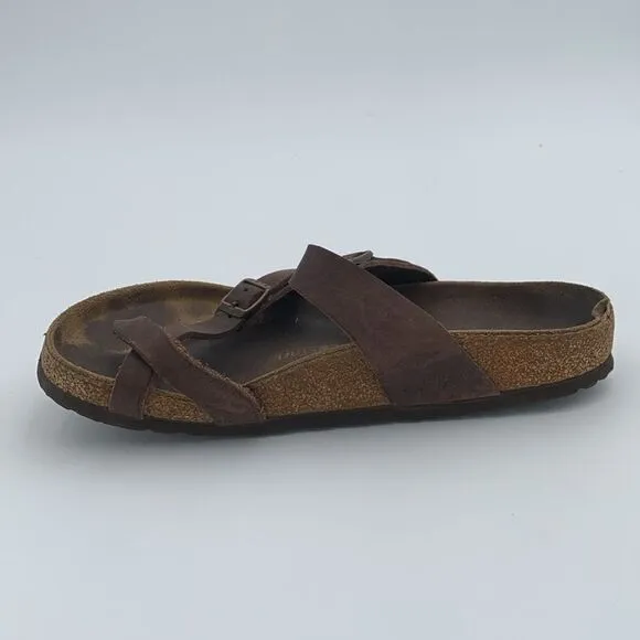Birkenstock Mayari style brown leather shoes, women’s size 39