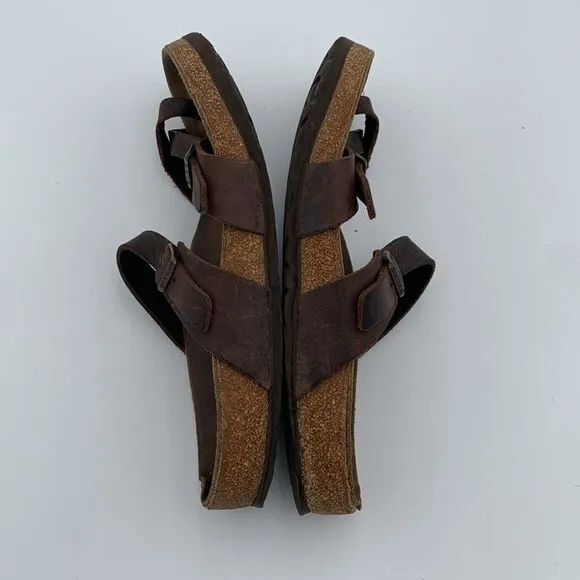 Birkenstock Mayari style brown leather shoes, women’s size 39