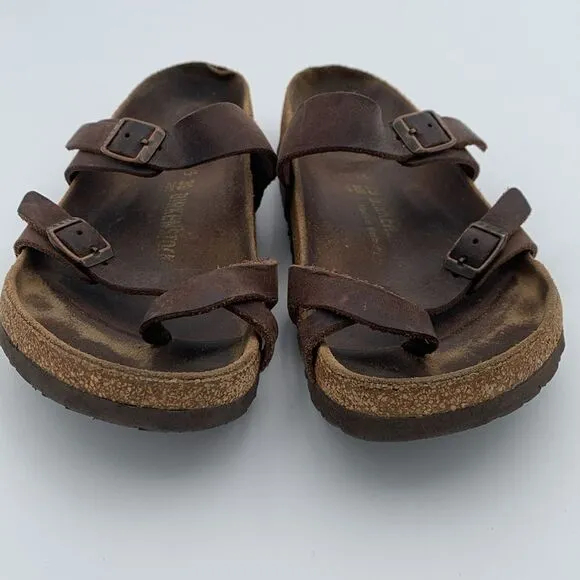 Birkenstock Mayari style brown leather shoes, women’s size 39